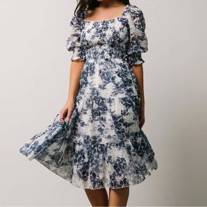 Baltic Born Hazel Blue Floral Eyelet MIDI Dress size Large